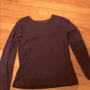 Plum colored cotton long sleeve tee